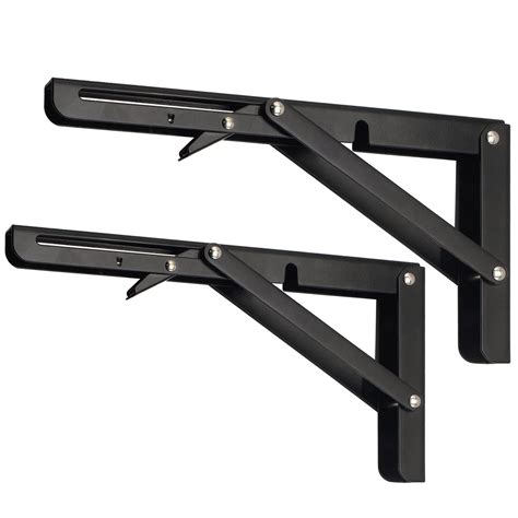 heavy duty metal collapsible shelf bracket for bench table|24 inch sturdy shelf bracket.